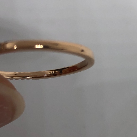 14k gold triple ring diamond set size 7 - Picture 8 of 8